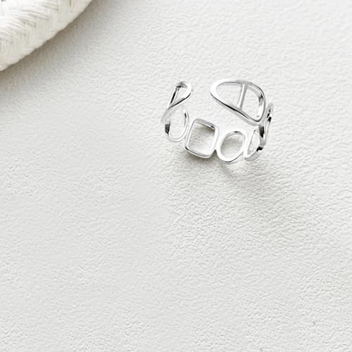 Handmade 925 Sterling Silver Ring Boho Thumb Band Open Statement Rings for Women Jewelry Christmas Gifts - color: Pattern 6