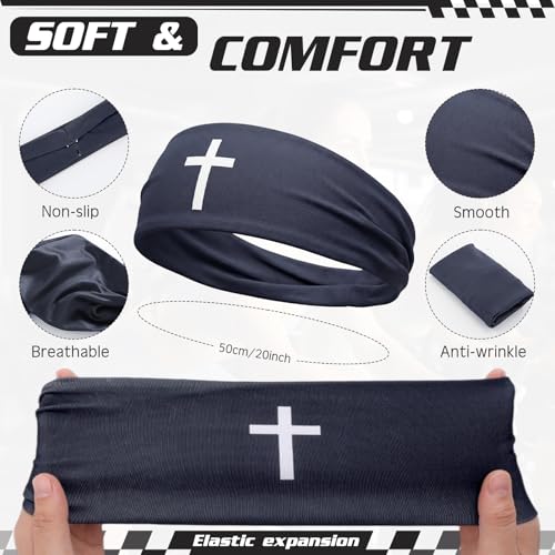 18 Pcs Sports Sweatbands for Men Women Camo Headbands Workout Non Slip Headbands Breathable Head Band Fitness Stretchy Unisex Hairband for Yoga Running Cycling Ball - color: Jesus Color