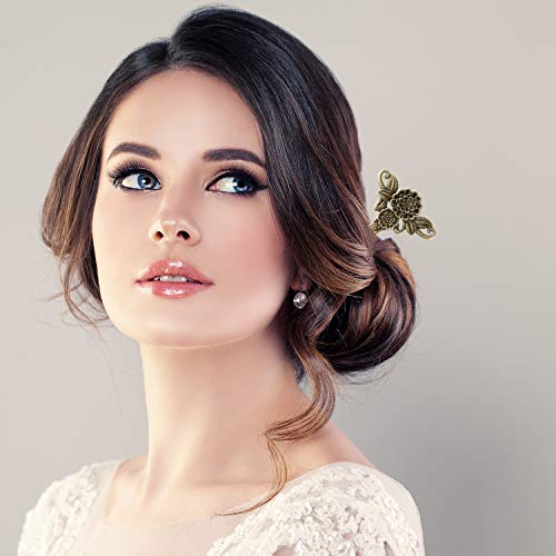 TUPARKA 18 PCS Hair Sticks Vintage Hair Pins Chinese Women Hair Chopsticks Pins Retro Vintage Decorative for Hair Accessory（9 Design） (bronze) - color: bronze