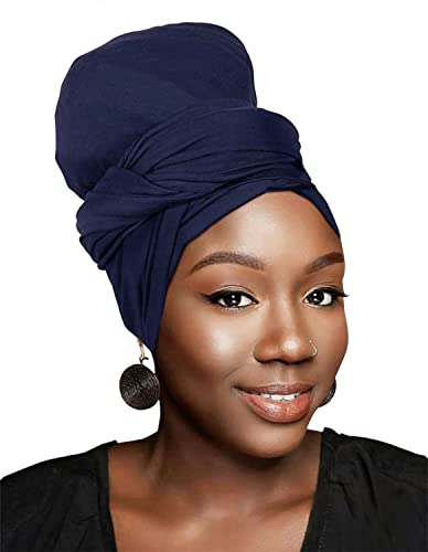 HOMELEX Head Wraps Turbans Stretch Jersey Knit Headwraps Wrap Turban Scarf Tie for Women - color: Pk-1