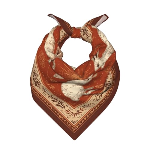 Head Scarf Hair Neck Scarves for Women Fashion Silk Satin Purse Bag Scarfs Handbags Bandana Neckerchief - color: Brown Red Rabbit