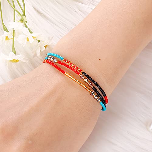 SUMMER LOVE Boho Bohemian Beaded Anklet Bracelets for Women Unique Colorful Pretty Beach Anklet,Handmade - color: Color 9#