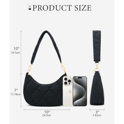 KKXIU Shoulder Bag for Women Cute Hobo Purses and Handbags Retro Clutch Underarm Purse | Cute - color: N-black