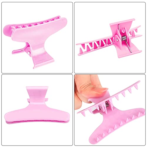 Ondder Hair Clips - Butterfly Hair Clamps, Claw Clips for Styling, Cutting, Coloring, Pro Salon Accessories for Women and Girls - color: Black & Pink