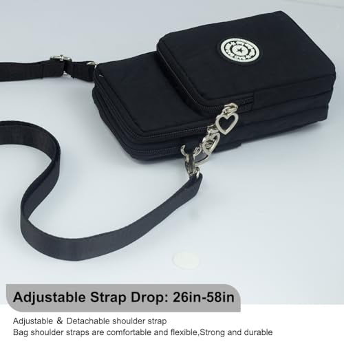 JANKS Small Crossbody Bags for Women Mini Cell Phone Purses Handbag Shoulder Bag - color: 01 Black