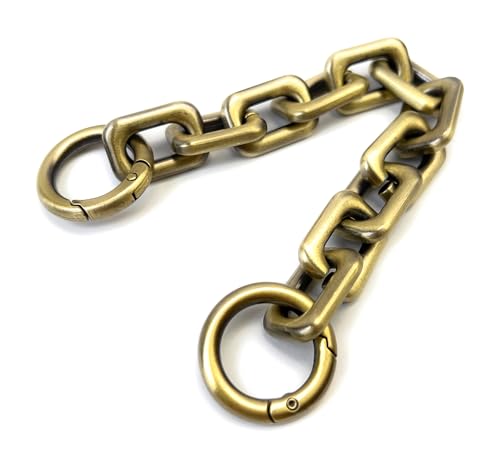 VersaKits 8.26'' Brass Heavyweight Chunky Purse Chain Strap | Premium Zinc Alloy Luxury-Inspired Design Wear-Resistant Finish Easy Clip-On Installation DIY Bag Upgrades - color: Brass, size: 8.26''(21cm)
