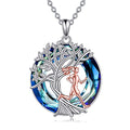 YFN Tree of Life Necklace Sterling Silver Crystal Jewelry Graduation Birthday Gifts for Women - color: Runner