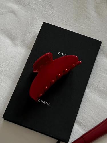 Hair Claw Clips For Women, Red Hair Clips Nonslip Retro Hair Clips for Thick & Thin Hair & Curly Hair Fashion Hair Accessories - color: Red