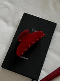 Hair Claw Clips For Women, Red Hair Clips Nonslip Retro Hair Clips for Thick & Thin Hair & Curly Hair Fashion Hair Accessories - color: Red