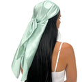 100% Mulberry Silk Head Scarf Large 36" - 19 Momme Women's Hair Wrap for Sleeping, Reduce Frizz & Damage, Natural Soft Silk - color: Green