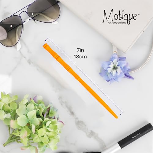 Carved Wooden Hair Sticks Set, Traditional Hair Chopsticks, 7 inches, 2 Pack, Vintage Style (Orange) - color: Orange