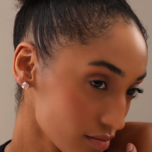 LeCalla 925 Sterling Silver Knot Stud Earrings Jewelry | Italian Design Love Knot Stud Earring | Celtic Knot Stud Earrings for Women - color: Rose Gold Love_Knot