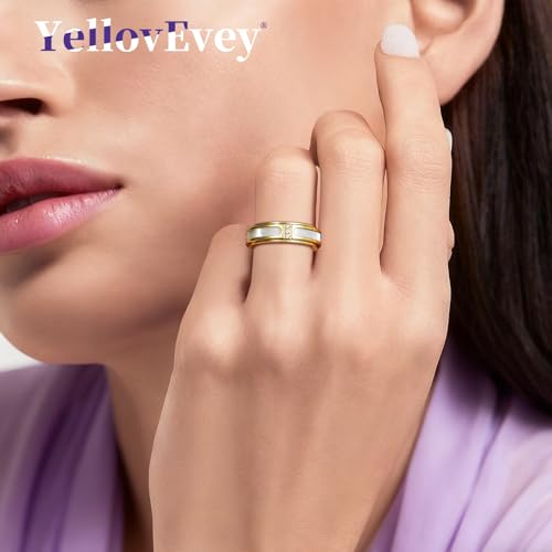 Fidget Spinner Ring for Women:18K Gold Plated Stainless Steel with Mother of Pearl Shell & Cubic Zirconia, Anxiety Relief Spinning Jewelry Gift for Birthday Wedding Engagement Anniversary - color: CZ Shell Spinner Ring_Gold, size: Size 8