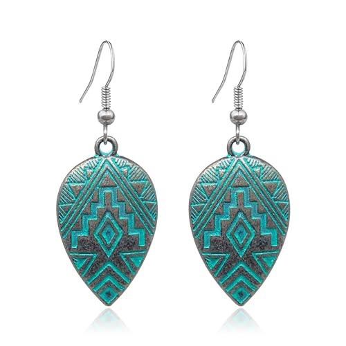 KaFu Boho Earrings For Women Vintage Unique Gypsy Ethnic Dangle Drop Earrings Handmade Bohemian Carved Texture Round Statement Earrings Jewelry Gifts - color: Boho-1