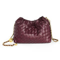 Joryin Woven Women's Crossbody Bag & Evening Purse, Trendy Dumpling Clutch & Hobo Cloud Shoulder Bag Trendy Dumpling Clutch - color: Woven Leather-wine