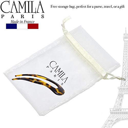 Camila Paris CP2469 French Twist Stick Clip Pins, Handmade, Tokyo, Girls Hair Pin U-Shaped Hair Fork for Girls Spiral Updo Chignon Bun Holder, Fashion Styling Hair Accessories for Women Made in France - color: 2-Prong Tokyo