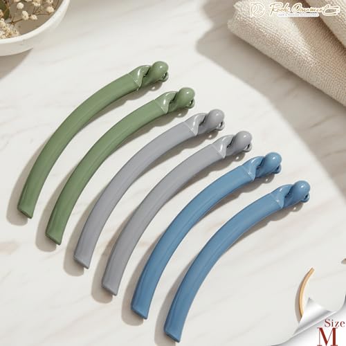 RC ROCHE 6 Pcs Banana Hair Clip Thin Hair Fine Ponytail Maker No Slip Small Claw for Women Secure Grip Jaw Clamp Cute Strong, Medium Whispers of Earth Collection - color: (Medium) Whispers of Earth