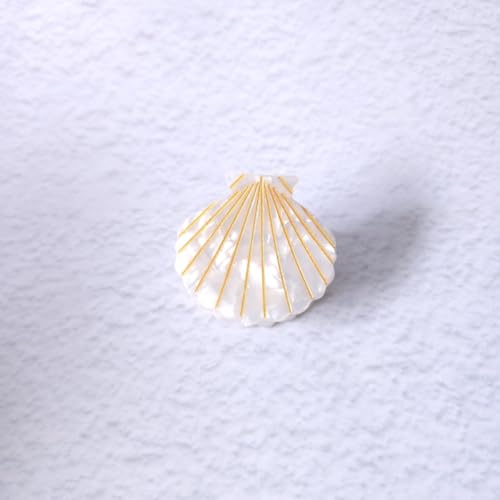 Shell Claw Clip,Acetate Hair Clips,Small Hair Clips for Women,White - color: White