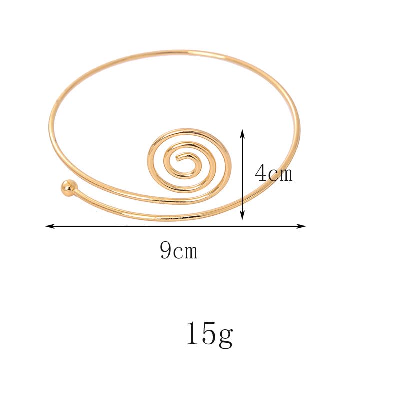 Caiyao Boho Upper Arm Bracelet Cuff Bangle Gold Silver Geometric Cuff Bracelets Mental Open Upper Arm Bangle Bracelet Adjustable Armband Jewelry for Women - style: Cuff