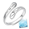 I Am the Storm Sterling Silver Ring for Women Adjustable Open Thumb Ring Inspirational Jewelry - color: You are my calm