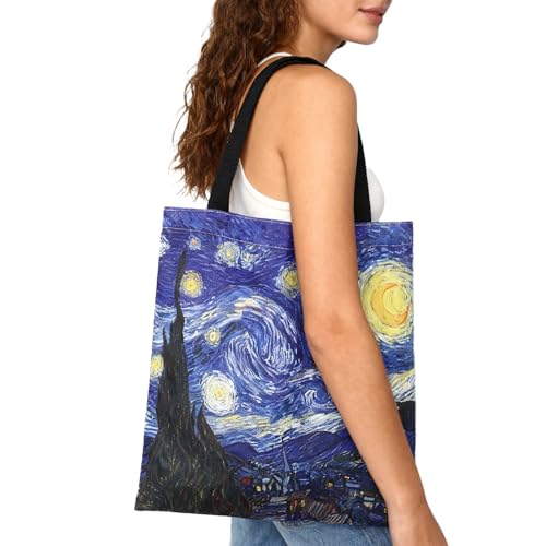 Canvas Tote Bag for Commuting, Foldable Travel Tote Bag Beach Bag Reusable Grocery Bags for Men Women, 13.4 x 14.2 Inch - color: A-sky