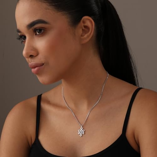 LeCalla 925 Sterling Silver Knot Pendant Necklace for Women | CZ Infinity Celtic Knot Heart Shaped Necklace | Graduation Birthday Gifts for Anniversary - color: Infinite Celtic Love Knot