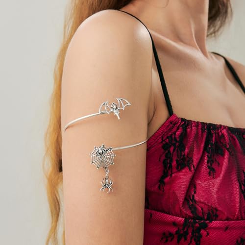 Arm Cuff for Women Gold Upper Arm Bracelet Minimalist Adjustable Cuffs Bangle Punk Dress Jewelry - style: Spider