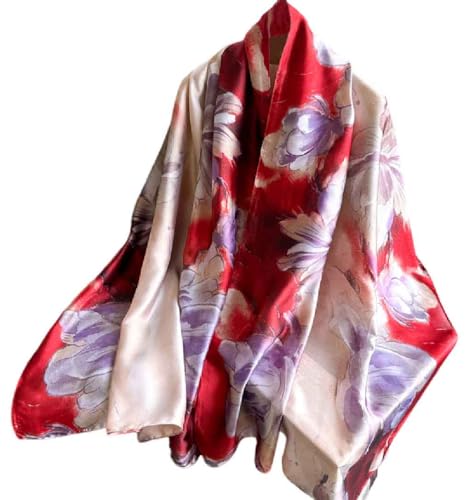 Acotavie Scarfs for Women Dressy Fashion Scarves Long Floral Pattern Scarf Lightweight Sunscreen Shawls - color: C034