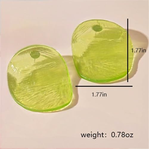 Simple Red Cute Acrylic Round Disc Stud Earrings for Women Trendy, Vintage Transparent Green Resin Geometric Earring Charm Party Vacation Jewelry Gift