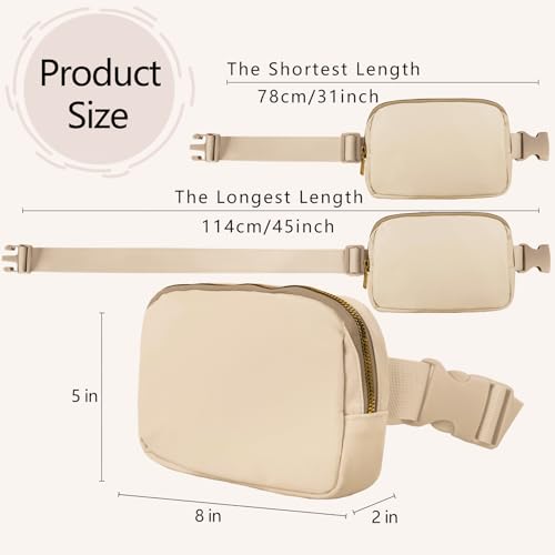 VOROLO Fanny Pack For Women And Men Crossbody Bag Belt Bag with Adjustable Strap Graduation Gifts Khaki - color: Khaki, style: 1 Pack Fanny Pack