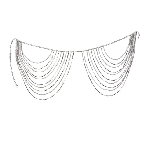 Rhinestone Body Chains Layered Crystal Waist Chain Beach Bikini Jewelry for Women