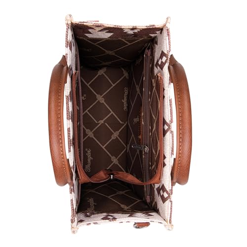 Wrangler Aztec Tote Bag for Women Boho Shoulder Purses and Handbags - color: Angel Diamond Camel (Guitar Strap)