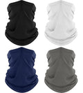 ROXUN 4 Pack Neck Gaiter, Cooling Breathable Face Mask UV Protection Scarf Hiking Bandana for Men/Women - color: Black+gray+white+navy