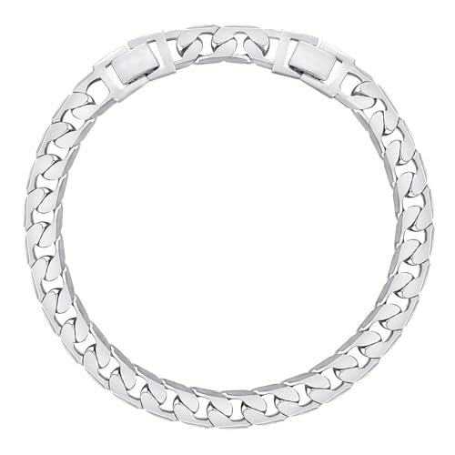 KissYan Gold Ankle Bracelets for Women, 14K Gold Anklets Chunky Cuban Link Chain Summer Beach Foot Jewelry Gifts for Women - color: Flat Cuban-Silver