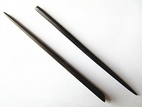 Zz-bs-zg 2 Count Hair Sticks Natural Ebony (Black Sandalwood) Handmade Carved Hair Clip Shawl Hair Pins Pack of 2 Pcs