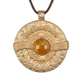 JAOYU Boho Necklace for Women Large Pendant Necklace Boho Long Choker Leather Gold Necklace Vintage Earthy Jewelry Trendy - style: Chunky Boho Pendant Necklace