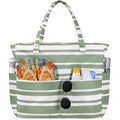 Trifabricy Beach Bags for Women Waterproof Sandproof Women Tote Bag, Large Beach Bag with Zipper for Gym Travel Vocation - color: Green