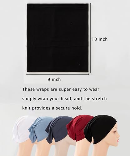 Women Under Scarf Hijab Cap Undercap Headwrap Scarf Stretch Tube Neck Cover - color: White