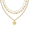 6PCS Layered Gold Necklaces for Women Trendy, 18K Gold Plated Cross Pendant Necklace Set, Vintage Chunky Gold Necklace Stack for Women Jewelry Gifts - style: Chunky Layered Necklace