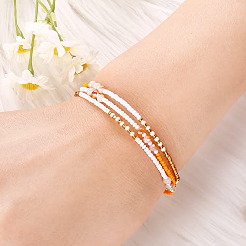 SUMMER LOVE Boho Bohemian Beaded Anklet Bracelets for Women Unique Colorful Pretty Beach Anklet,Handmade - color: Color 7#