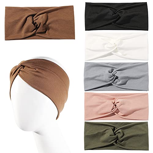 Artilady 6 Pack Wide Boho Headbands for Women - Soft Yoga Elastic Hair Bands for Girls Workout Running Sport Headwrap Non-slip Breathable (Sunset) - color: 6pcs Sunset