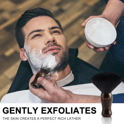 NICEMOVIC 3 IN 1 Barber Neck Duster Brush Set, Professional Barber Accessories Cleaning Supplies, Duster Nylon Brush Hair Cutting Styling Brush Tool (Brown&Black) - color: Brown&Black
