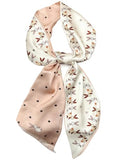 kcctoo 59” Long Silk Like Head Scarf Women's Fashion Square Neck Satin Scarfs for Bag Hair Scarves Gift 59 * 5.9” - color: G2 Cute Rabbit Beige 59" X 5.9"