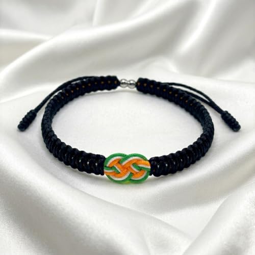LAMIBEE Infinity Country Pride, Country Flag Code Bracelet, Protection and Lucky Sufer String Bracelet, Tibetan Wrist Wrap Bracelet, Boho Style Rope Bracelet for Women, Men, String Thread Bracelets - style: Ireland
