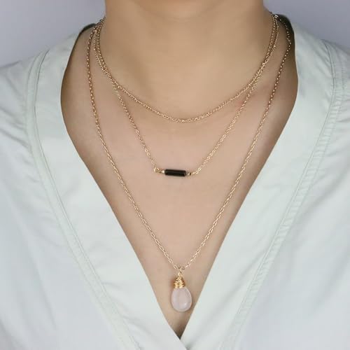 SmileBelle Chakra Jewelry for Women Healing Necklace and Crystal Bracelets as Spiritual Jewelry for Daughter Trendy Boho Necklaces with Layered Style for Yoga Friend
