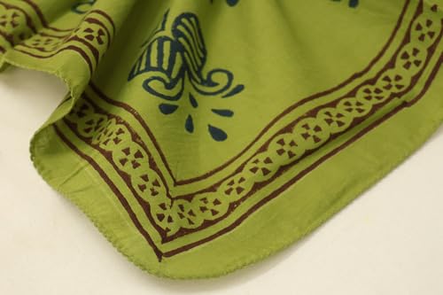 Hand Block Printed Cotton Bandana | Boho Head Scarf, Handmade Head Wrap, Neck Scarf, Bandana for Men & Women | Ethnic Indian Print