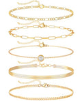 Gold Ankle Bracelets for Women Anklets 14K Plated Waterproof Boho Bead Adjustable Anklet Hawaiian Summer Foot Jewelry Women Beach Fashion Gifts