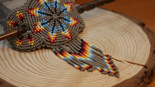 Beaded Hair Clips Native American Style Handmade Collection (Grey Star) - color: Grey Star