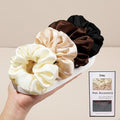 Hair Scrunchies for Women - Hair Ties No Damage Both for Thick Hair or Thin Hair Curl Hair No Crease Scrunchies Ponytail Holder No Hurt Your Hair - color: Light Brown