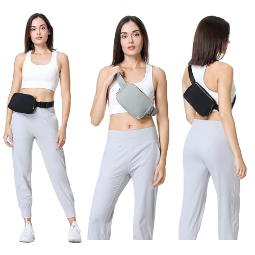 VOROLO Fanny Pack For Women And Men Crossbody Bag Belt Bag with Adjustable Strap Graduation Gifts Light Grey - color: Light Grey, style: 1 Pack Fanny Pack